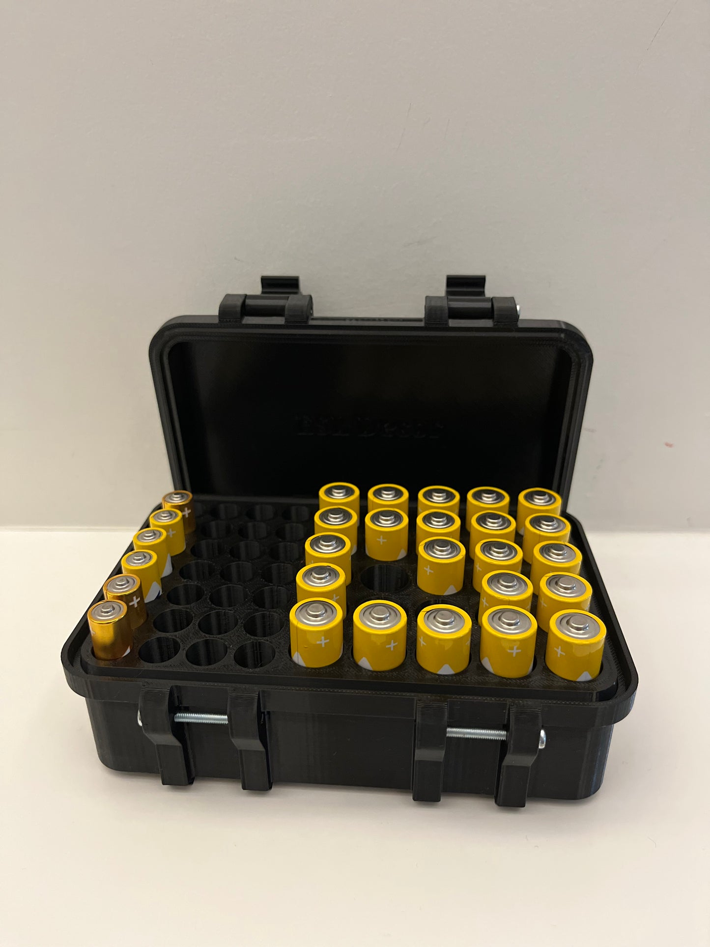 PilKutusu - 53 Adet Kapasiteli Sandık Görünümlü AA ve AAA Pil Saklama Kutusu - Pratik ve Şık Tasarım