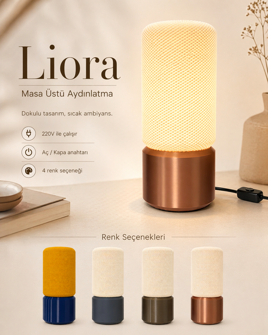 Liora Dokulu Masa Üstü Lamba