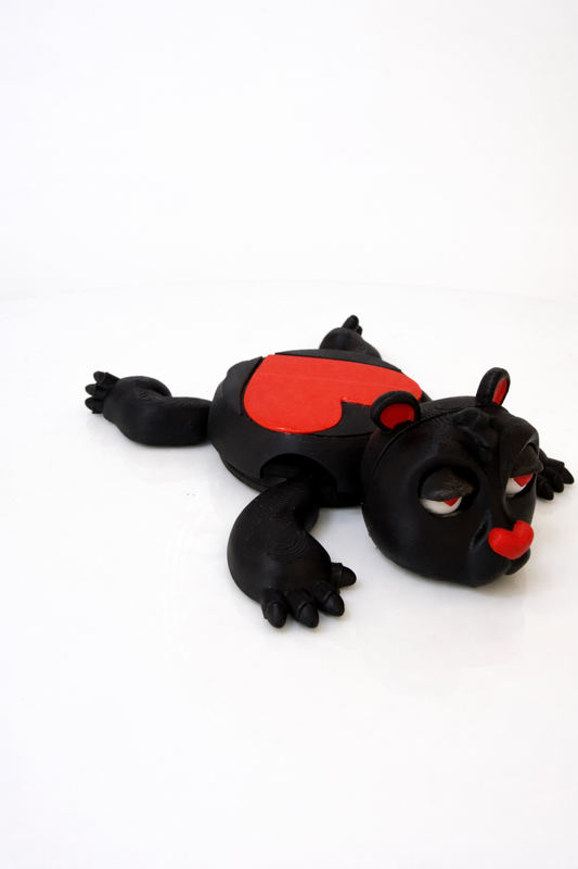 🖤 Siyah Aşık Ayıcık Bardak Tutucu – Love Serisi