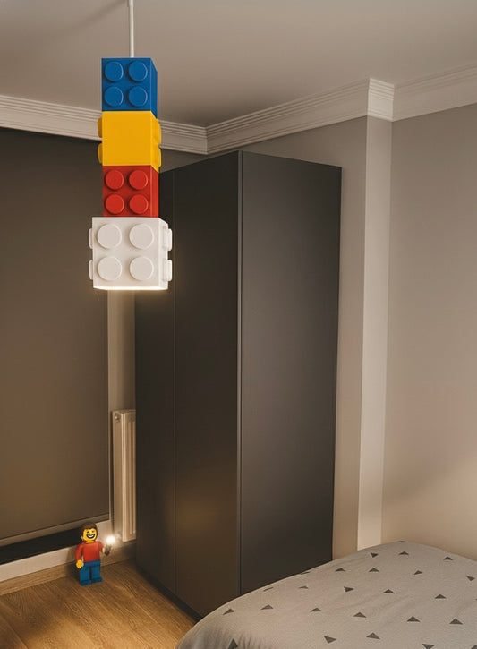 Lego Blok Tavan Lambası - Çocuk Odası Sarkıt Aydınlatma | ESL Dekor