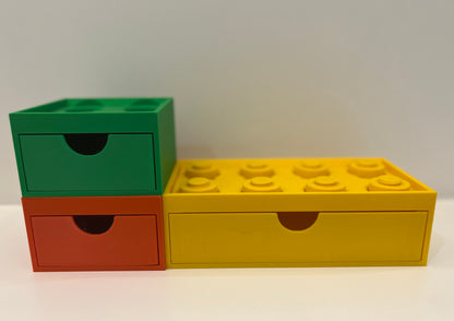Lego Çekmeceli Organizer Kutu Seti - Renkli Saklama — Yan Açı | ESL Dekor