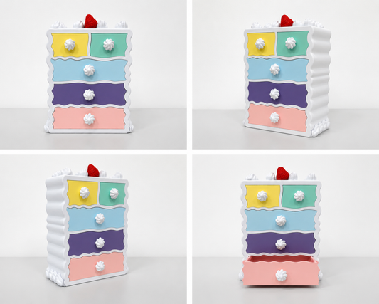 Çilekli Pasta Temalı Çekmeceli Masaüstü Organizer