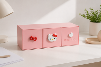 Pembe 3 Çekmeceli Organizer | Masaüstü Düzenleyici Takı ve Aksesuar Saklama Kutusu