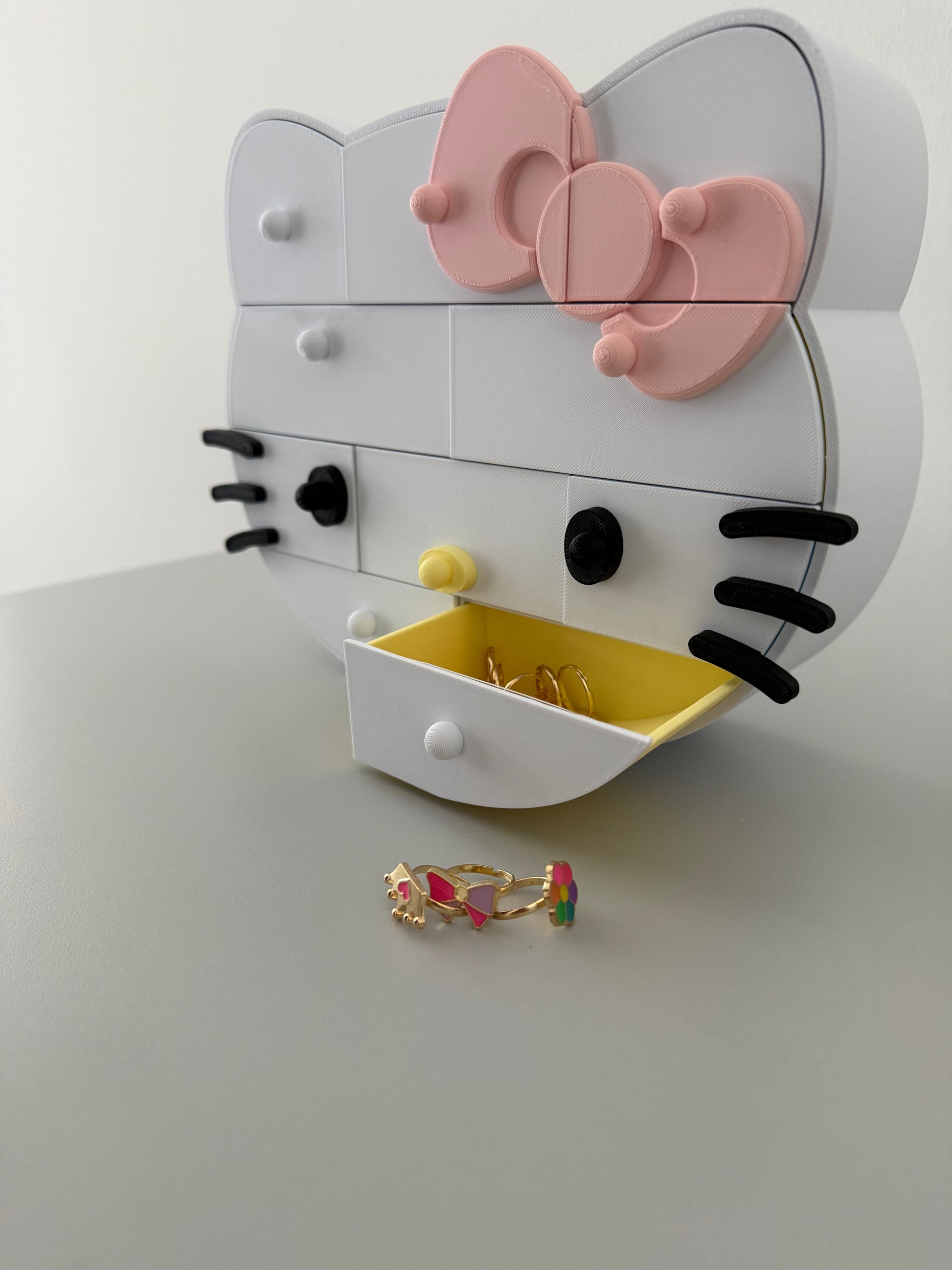 Hello Kitty Çekmeceli Takı Kutusu - Masa Üstü Organizer — Yan Açı | ESL Dekor