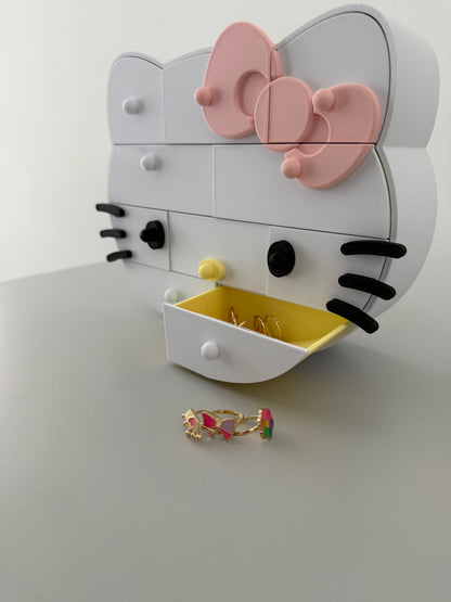 Hello Kitty Çekmeceli Takı Kutusu - Masa Üstü Organizer — Yan Açı | ESL Dekor