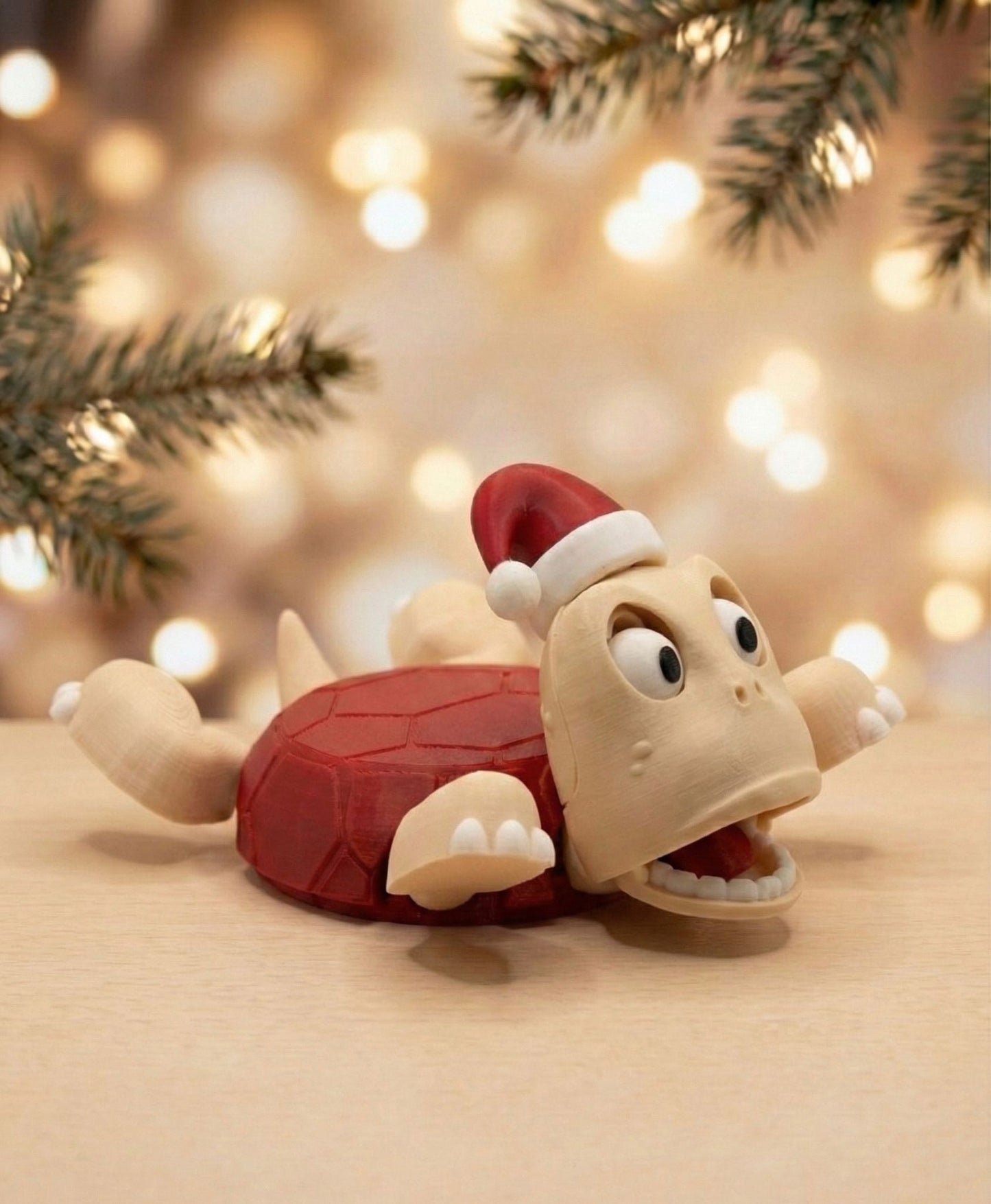 Noel Şapkalı Kaplumbağa Bardak Tutucu