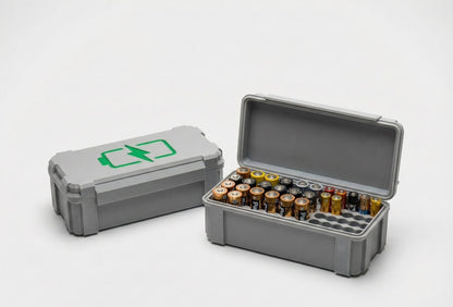 Premium Rugged Pil Düzenleme Kutusu - 24 AA + 25 AAA Kapasiteli | ESL Dekor