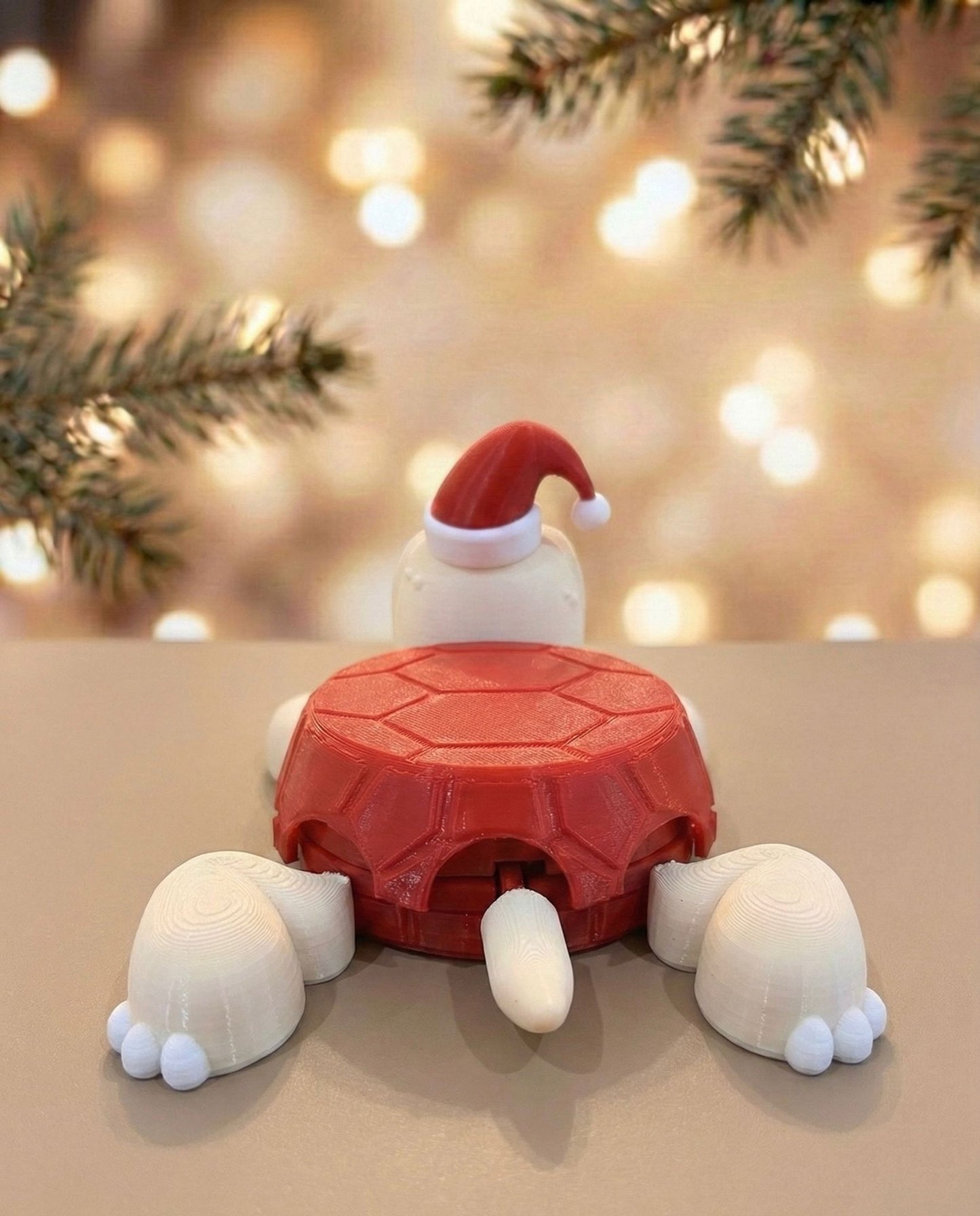 Noel Şapkalı Kaplumbağa Bardak Tutucu