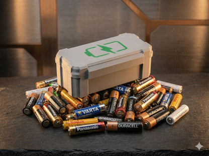 Premium Rugged Pil Düzenleme Kutusu - 24 AA + 25 AAA Kapasiteli — Detay Görünüm | ESL Dekor