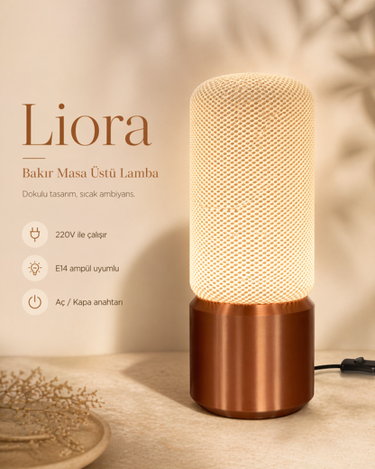 Liora Dokulu Masa Üstü Lamba