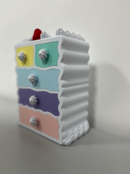 Çilekli Pasta Temalı Çekmeceli Masaüstü Organizer