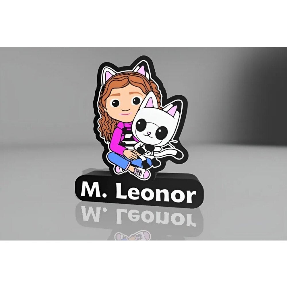 İsme Özel Gabby Desenli Duvara Monte Edilebilen Lamba - Usb Aç Kapa Anahtar Ile Birlikte | ESLDecor