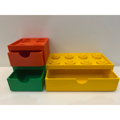 Lego Çekmeceli Organizer Kutu Seti - Renkli Saklama | ESL Dekor