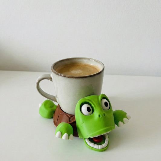 Uykucu Sevimli Kaplumbağa Bardak-kupa Altlığı Sizlerle - Bardağı Koy Ve Uyandır | ESLDecor