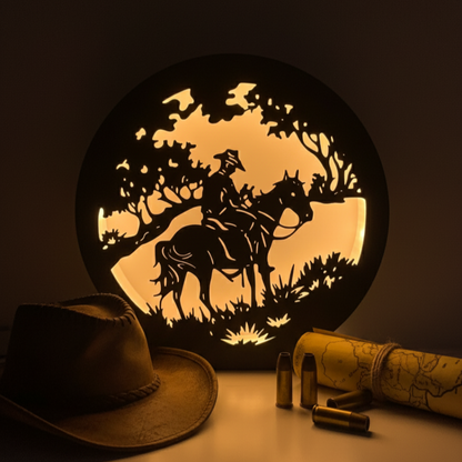 RDR Kovboy Temalı Masa Lambası - USB LED Aydınlatma | ESL Dekor