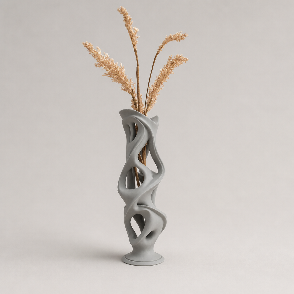 Organik Formlu Vazo — Gri