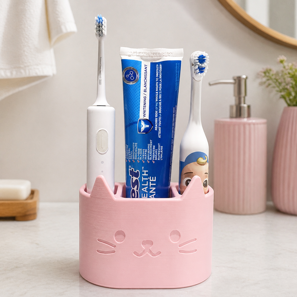 Sevimli Hayvanlı Diş Fırçalık – Banyo Tezgahı ve Lavabo Düzeni
