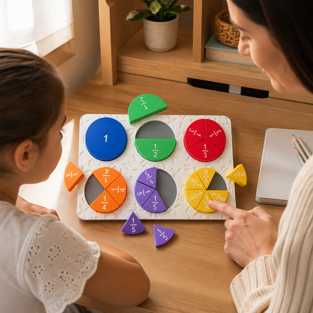 Kesir Öğrenme Puzzle Oyunu – Eğitici Çocuk Aktivitesi
